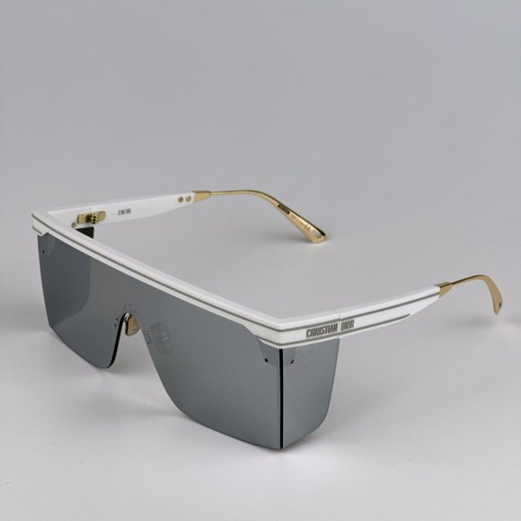Dior DIORCLUB M1U 51A4 BRAND NEW Sunglasses White Mirror Unisex Oblique Mask